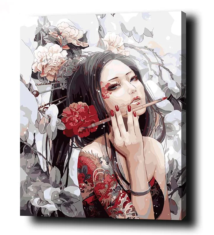 MOLEK DIY Oil Painting by Numbers Kit Glamorous Beauty Modern Acrylic on Canvas Home Decor Wall Artwork for Living Room | Дом и сад