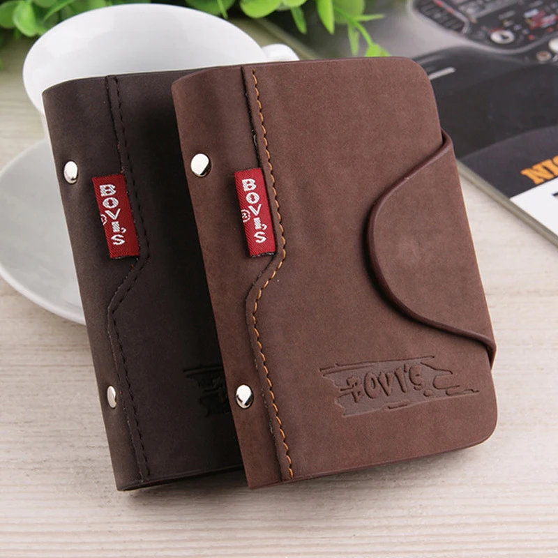 Держатель для визиток и удостоверений личности кошелек унисекс из нубука