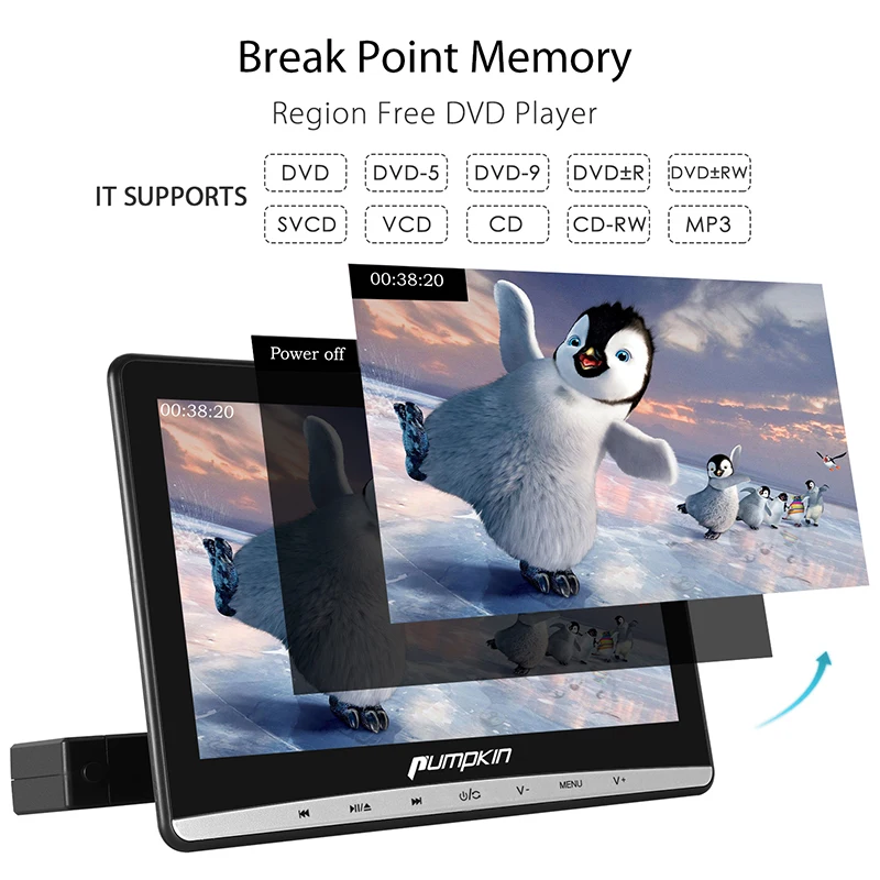 2019 SAT NAVS KAUTO 2x10 1 &quotрегион бесплатный двойной DVD плеер подголовник автомобиля HD USB TF