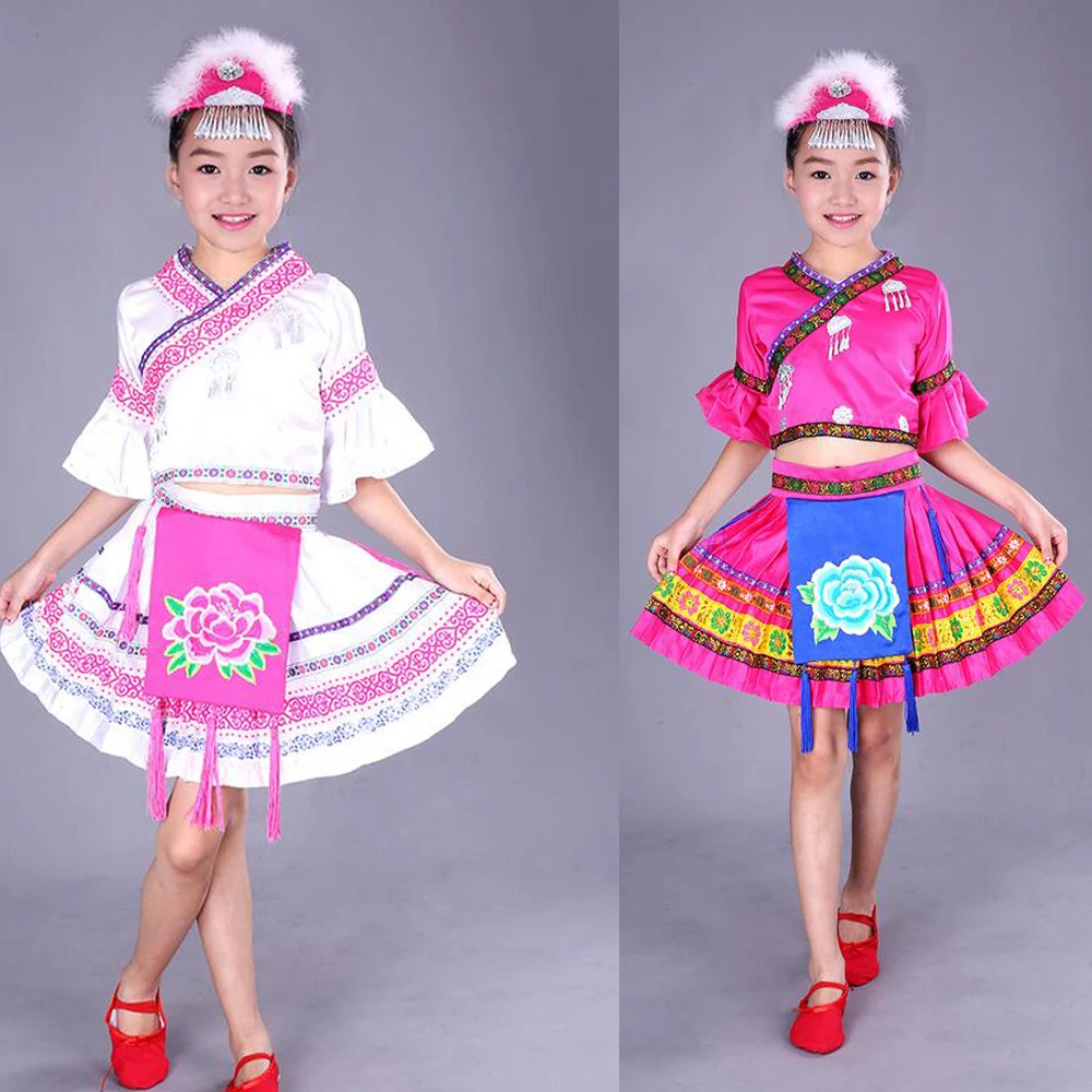Детская одежда Hmong с блестками летняя детская сценическая костюмы для