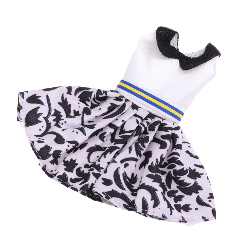 

30cm Dolls Outfits Floral Pattern Casual Sleeveless Dress For Dolls 11 inch