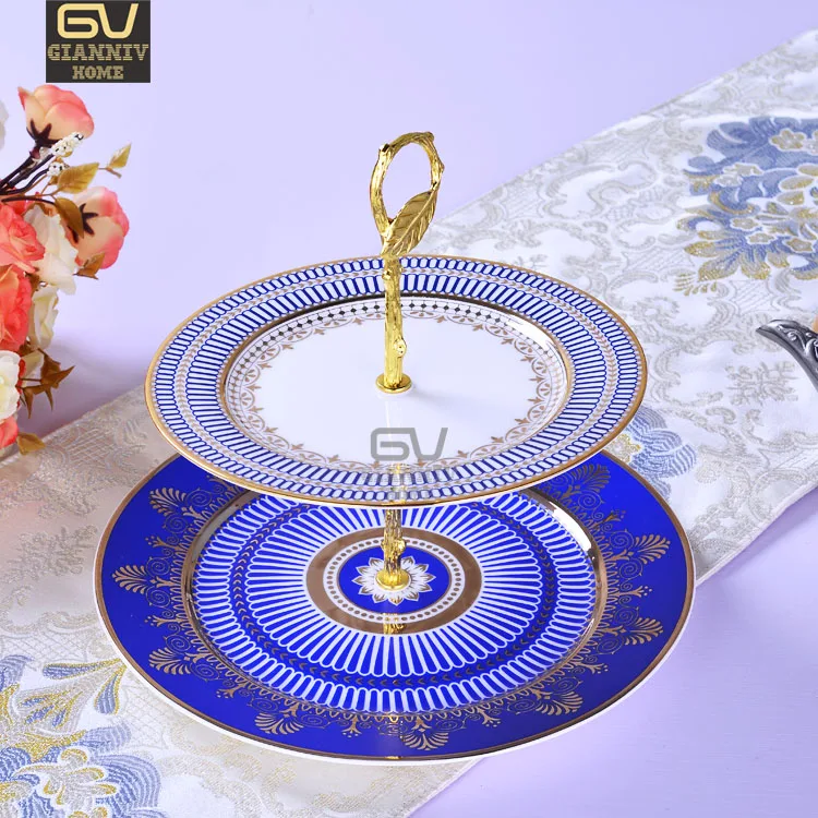Европейский Wedgwood костяной фарфор двухэтажный пластин торт фрукты закуски пластины день Чай Керамика лоток Посуда украшения