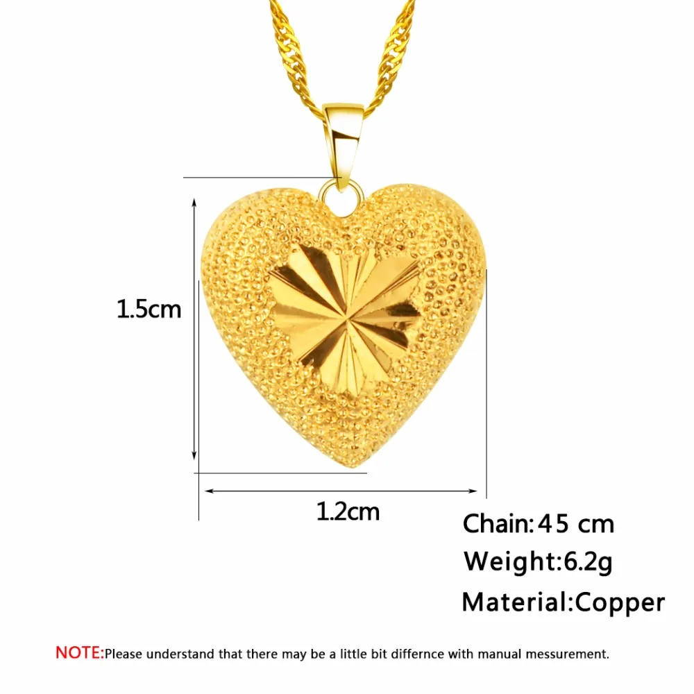 CHENGXUN Золотой резной сердце Цепочки и ожерелья Для мужчин Jewelry Подвеска женщин