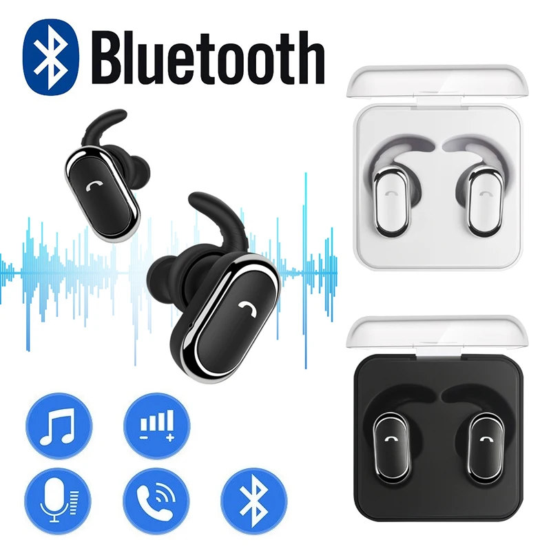 Модные беспроводные TWS наушники Bluetooth V4.2 стерео спортивные с зарядным