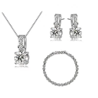 hot sale promotion fashion austrian crystal necklacestud earrings bracelets wedding jewelry sets