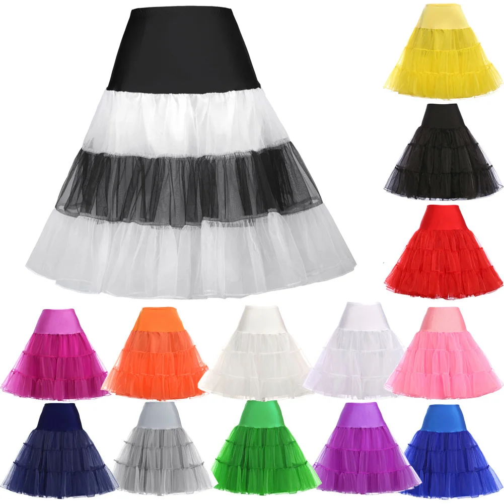 Женская фатиновая юбка-комбинация винтажная пышная Свадебная юбка в стиле ретро