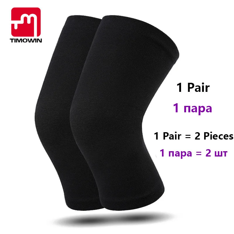 Black Timowin 1 пара наколенники Поддержка для сохранения тепла артрит Спорт совместное Обезболивание и восстановление травм - Цвет: Black