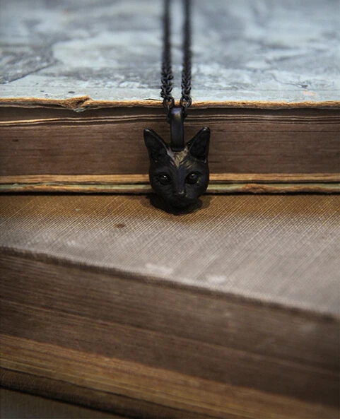 Ожерелье в стиле бохо с маленькой кошачьей головой | Украшения и аксессуары
