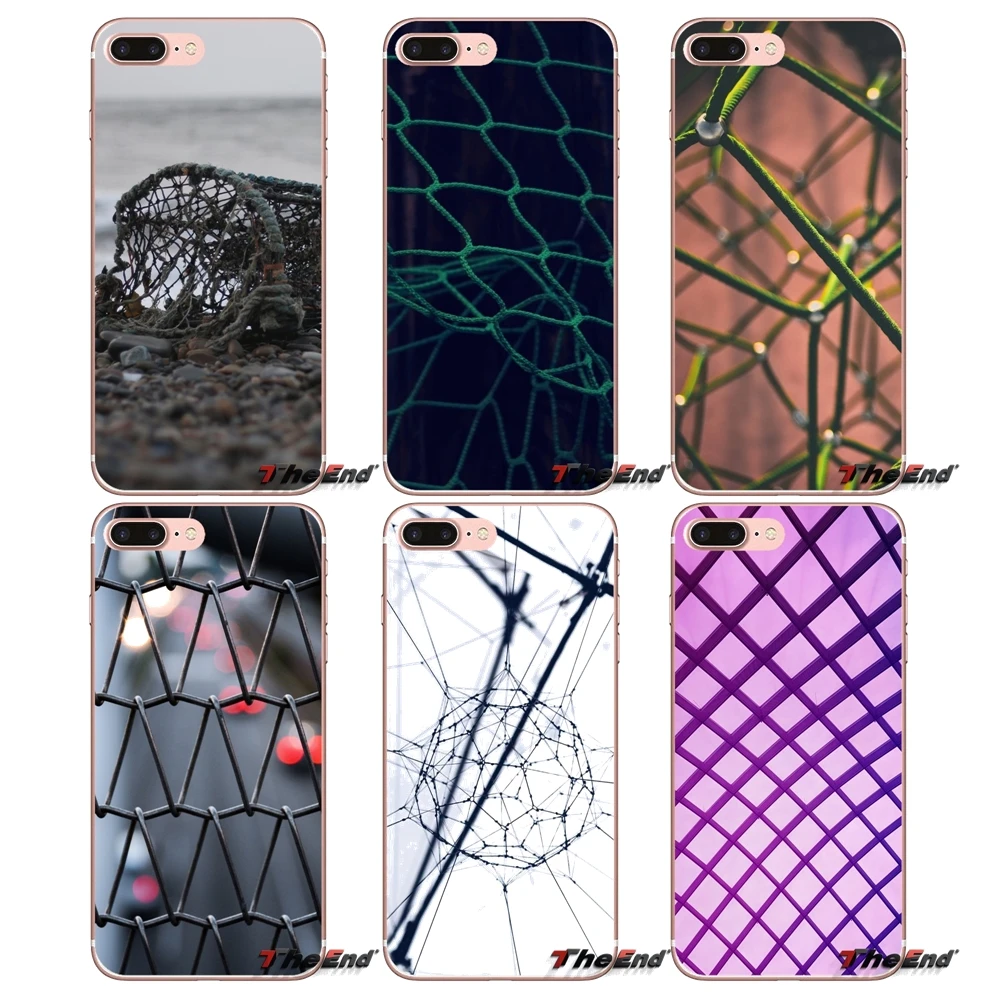 Мягкая прозрачная кожа обои покрытие сетка для iPhone X 4 4S 5 5S 5C SE 6 6S 7 8 Plus Samsung Galaxy J1 J3 J5