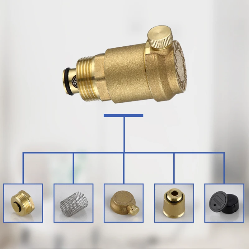 Brass Automatic Deflation Valve for Household water heating pipes Vent valve vertical/Elbow DN15/20/25 Floor Heating Systems |