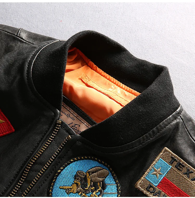 Новинка года, модные женские кожаные куртки Goatskin из натуральной кожи мотоцикла, натуральная многомаркировочная Мужская куртка с вышивкой