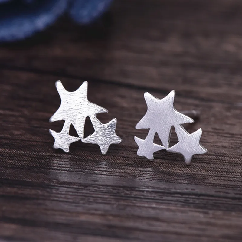 Модные ювелирные изделия золото серебро цвет матовый звезда гвоздики для женщин