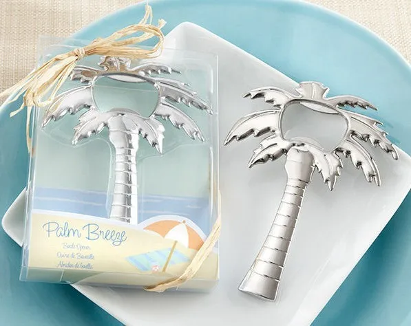 

100pcs "Palm Breeze" Chrome Palm Tree Bottle Opener Wedding Bridal Shower Favors and Gifts Free Shipping wen4458