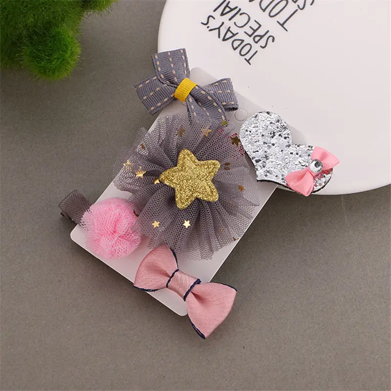 5 шт./компл. Kawaii платье принцессы с цветочным рисунком, заколка для волос, для девочек детские заколки для волос в форме бантиков аксессуары для детей заколка-пряжка для волос повязка на голову Головные уборы - Цвет: 5