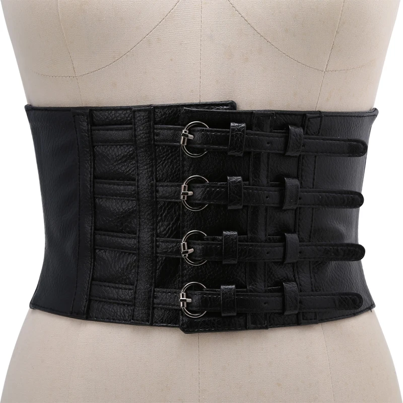 Широкий кожаный ретро корсет для женщин|corset leather belt|elastic wide beltwaistband elastic |