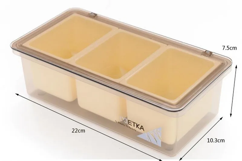 3 вида цветов Кухня ящик для хранения Организатор Пластик коробка с пряностями