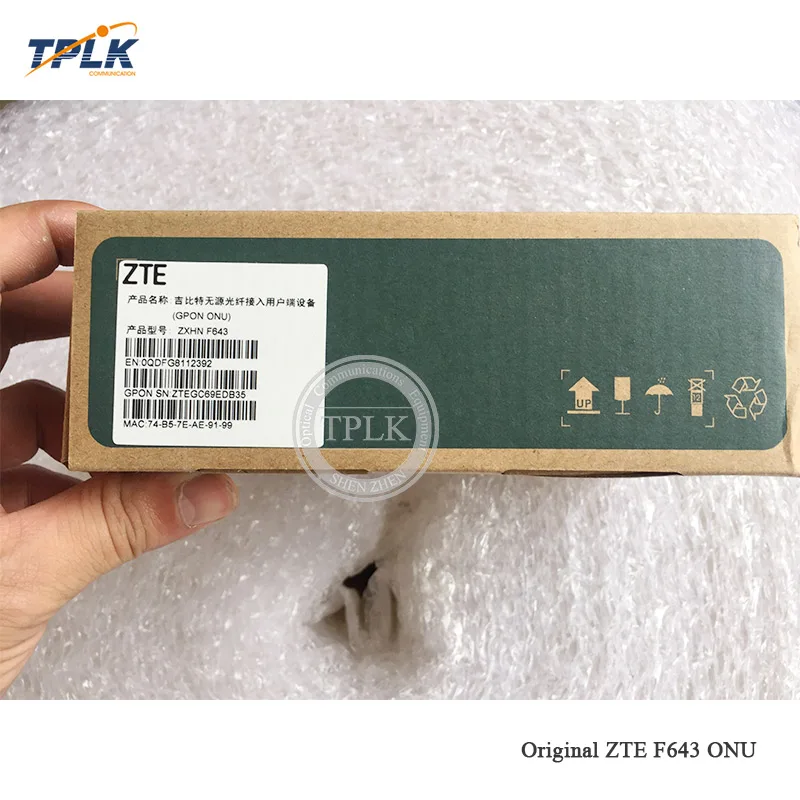 100% оригинальный новый Роутер ZTE F643 GPON ONU ONT FTTH с 1GE применяется к режимам Termina Gpon