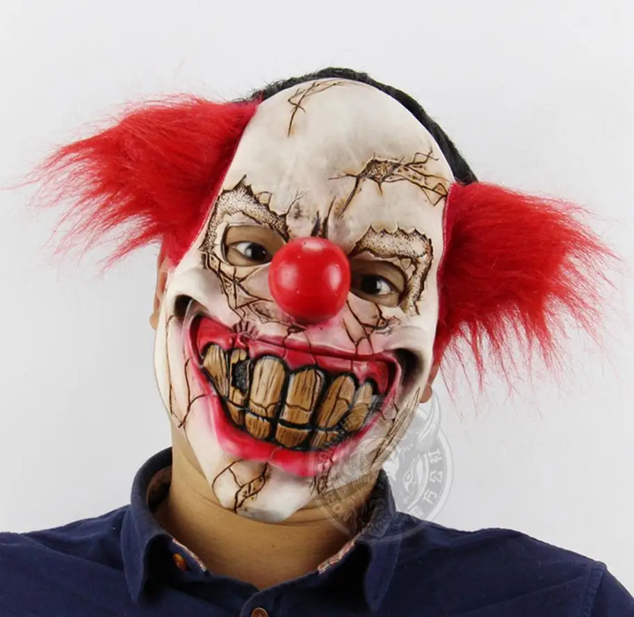 Joker Scary Costume Latex Cosplay Mask Hair Clown It Halloween Party Elm Street Classic High Quality New Arrival Hot Sale | Тематическая