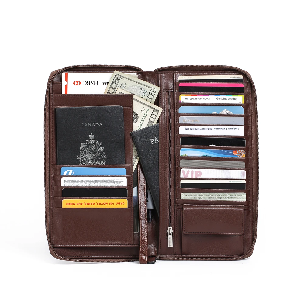 Горячая Распродажа 2018 длинная Обложка для паспорта из вощеной коровьей кожи