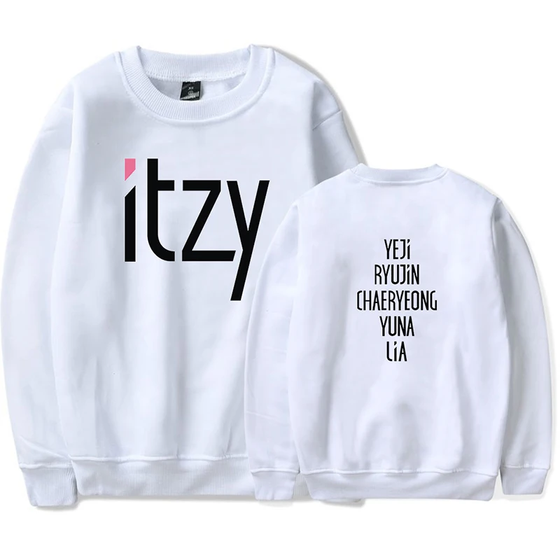 Новые модные толстовки с капюшоном Kpop Itzy принтом для мужчин и женщин Свитшот без