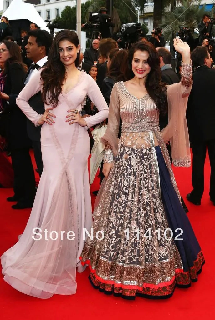 Inspired by 2013 Cannes Festival Saadet Aksoy Prom Celebrity Dress Pearl Pink Long Sleeve Beaded Floor Length Evenging | Свадьбы и