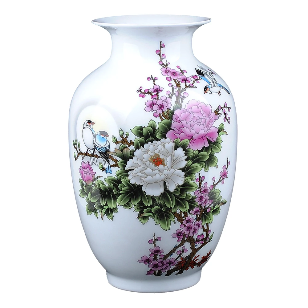 

Jingdezhen ceramic vase decoration flower vase vase Fuguizhu modern minimalist living room peony flower small vase