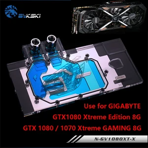 Водяной блок BYKSKI для GIGABYTE GTX1080 Xtreme GAMINGN-GV1080XT-XGTX1070 XtremeGTX1070Tiполноэкранный медный блок RGB