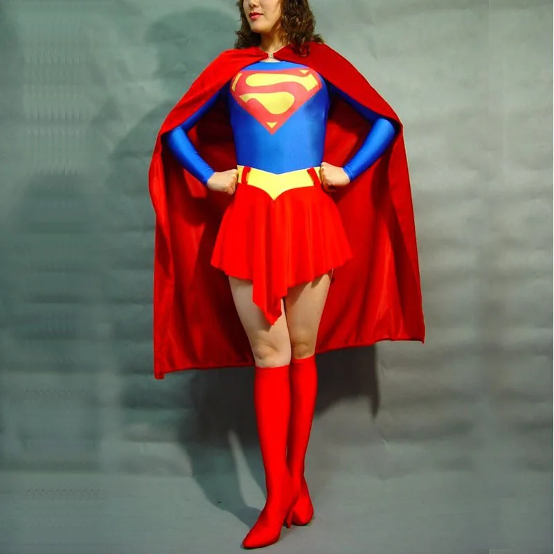 2017 костюм супергероя СУПЕРМЕНА для взрослых с длинными рукавами синего/красного