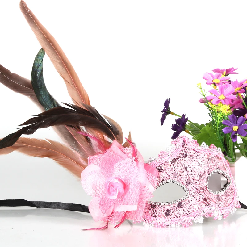 Женские кожаные туфли лодочки на шлейфа Цветочная маска вечерние Бал маскарад