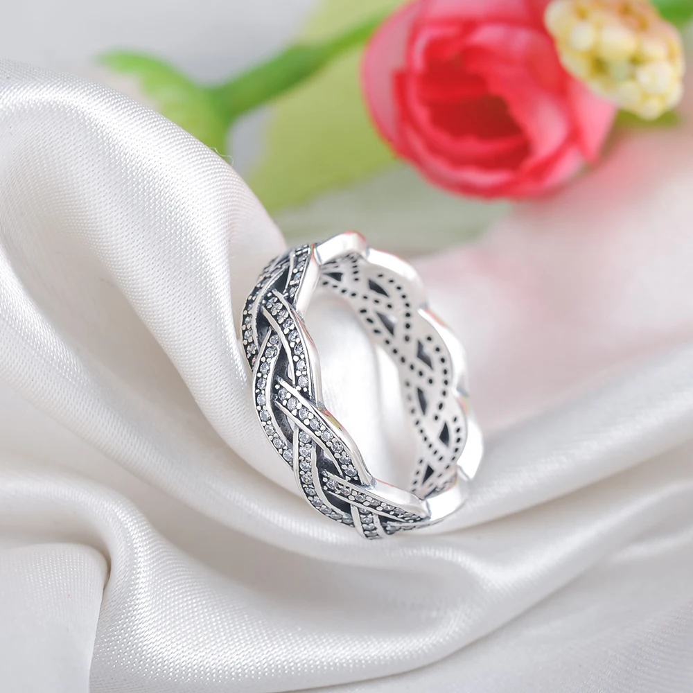 DEVOLOVE Новая мода палец для Для женщин Серебряный Цвет со сверкающими AAA