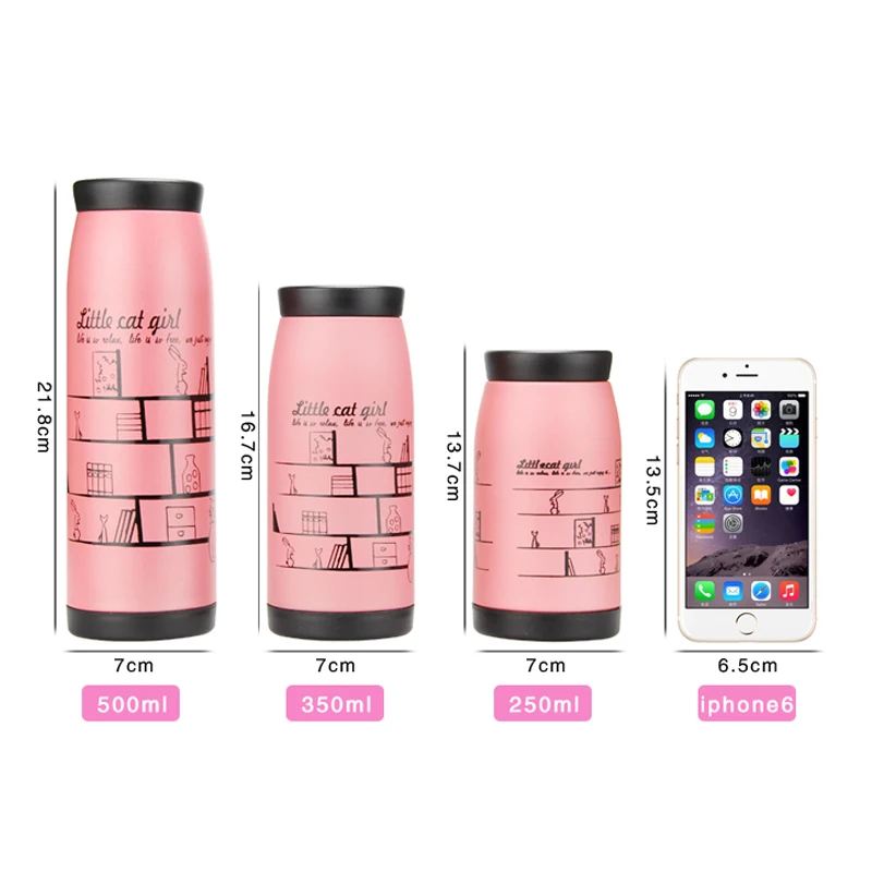 Милая детская чашка для молока из нержавеющей стали Вакуумная бутылка с узором 250