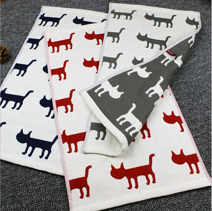 3 шт. полотенце для рук с мультяшным котом хлопковое быстросохнущее мягкое лица