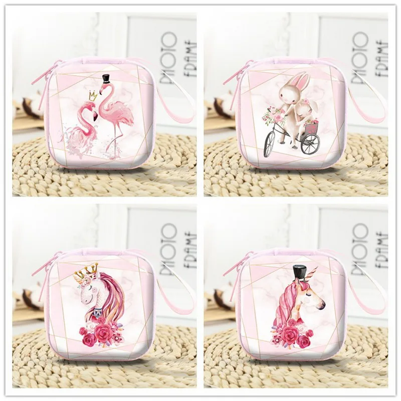 Квадратный Органайзер проводов для наушников Unicorn коробка хранения кабелей
