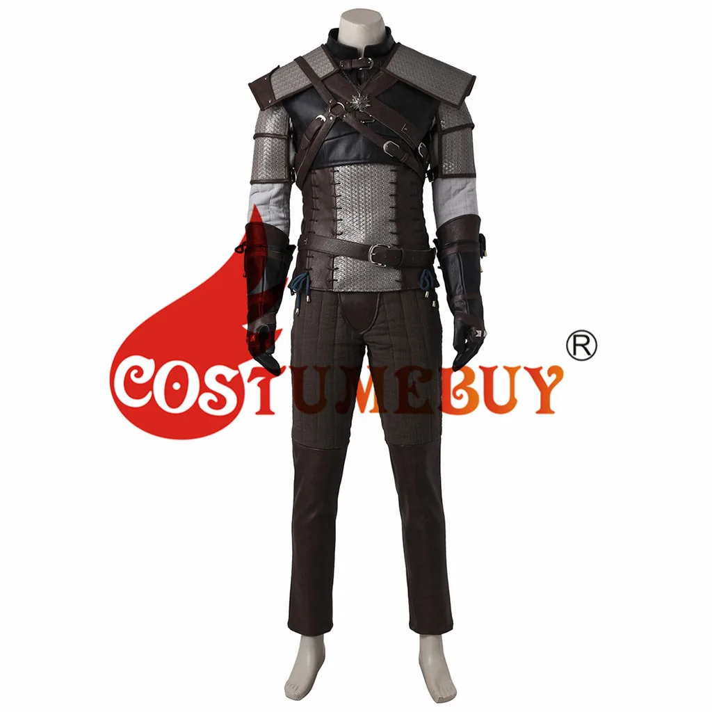 CostumeBuy игра Дикая Охота гералт ривии костюм для взрослых в средневековом стиле мужской Рыцарь Haloween костюм L920