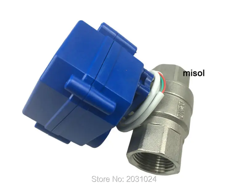 

1 pcs motorized ball valve 3/4" NPT, DN20, 2 way 12VDC CR04, stainless steel electrical valve