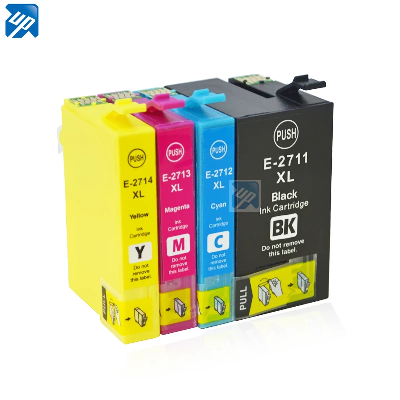 4 T2711 2701 Совместимость с высокой емкостью патрон чернил для принтера Epson WF-7710 7720