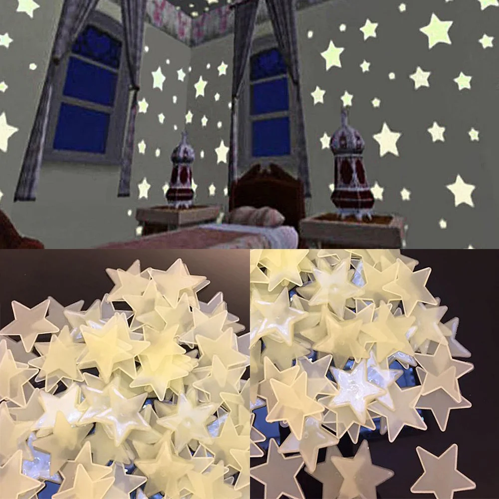Светящиеся звёзды настенные наклейки для дома светится в темноте звезды детей