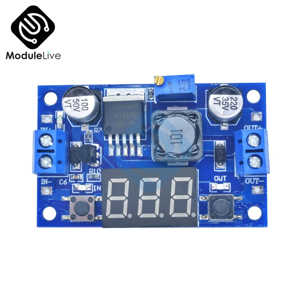 DC-DC Buck Step Down Module LM2596 DC/DC 4.0~40V to 1.25-37V Adjustable Voltage Regulator With LED Voltmeter