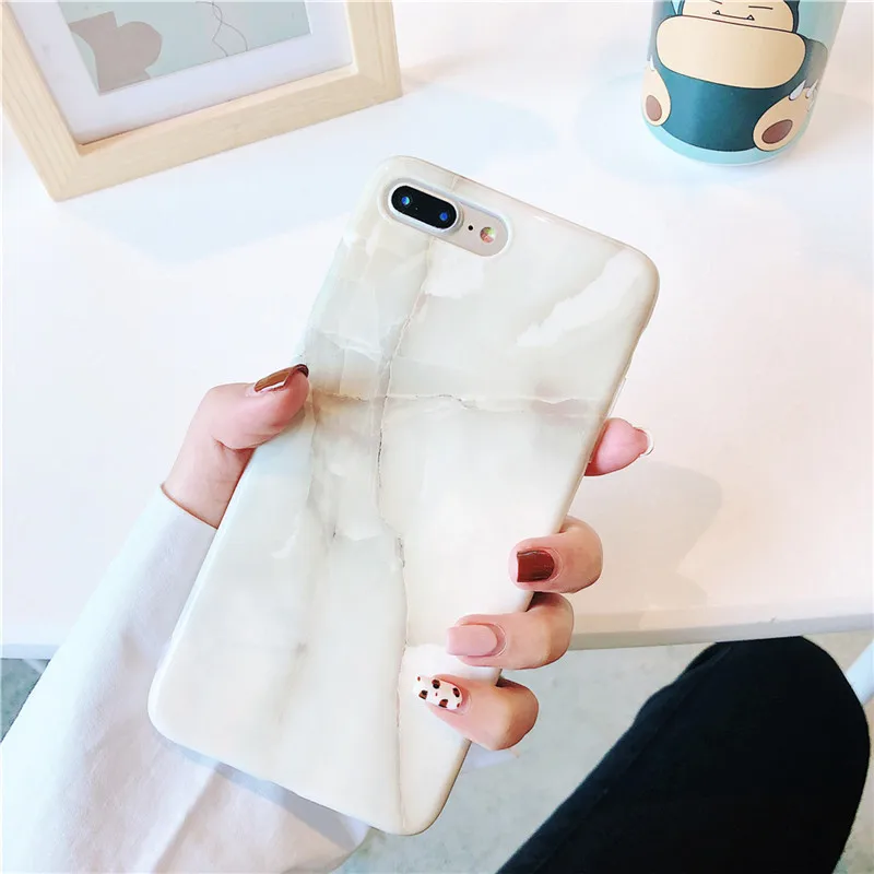 Marble Case For iPhone 7 Glitter Dream Color Jade Patterned IMD Cover 6S 6 8Plus XR X Xs Max Candy | Мобильные телефоны и