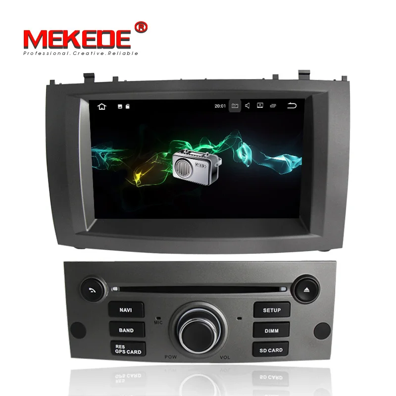 MKD-PX3 HD Android7.1 четырехъядерный автомобильный dvd-плеер для peugeot 407 2004-2010 с BT Радио gps
