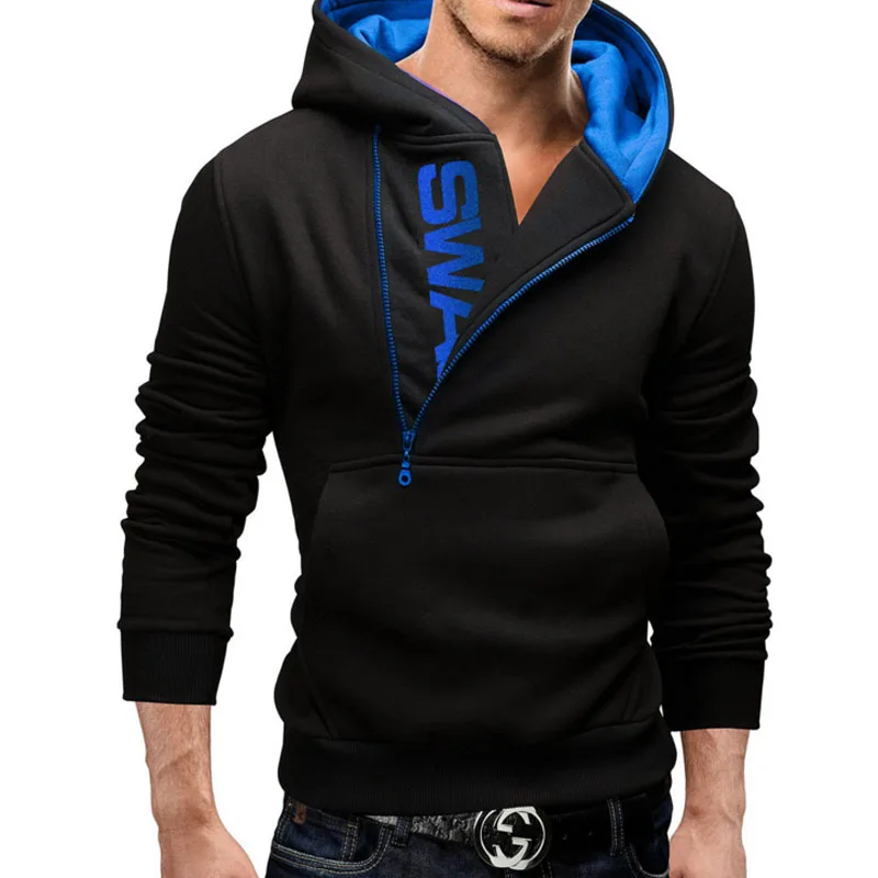 Hoodie Oblique Zipper Solid Color Hoodies Men Fashion Tracksuit Male Sweatshirt Hoody Mens Purpose Tour 6XL | Мужская одежда
