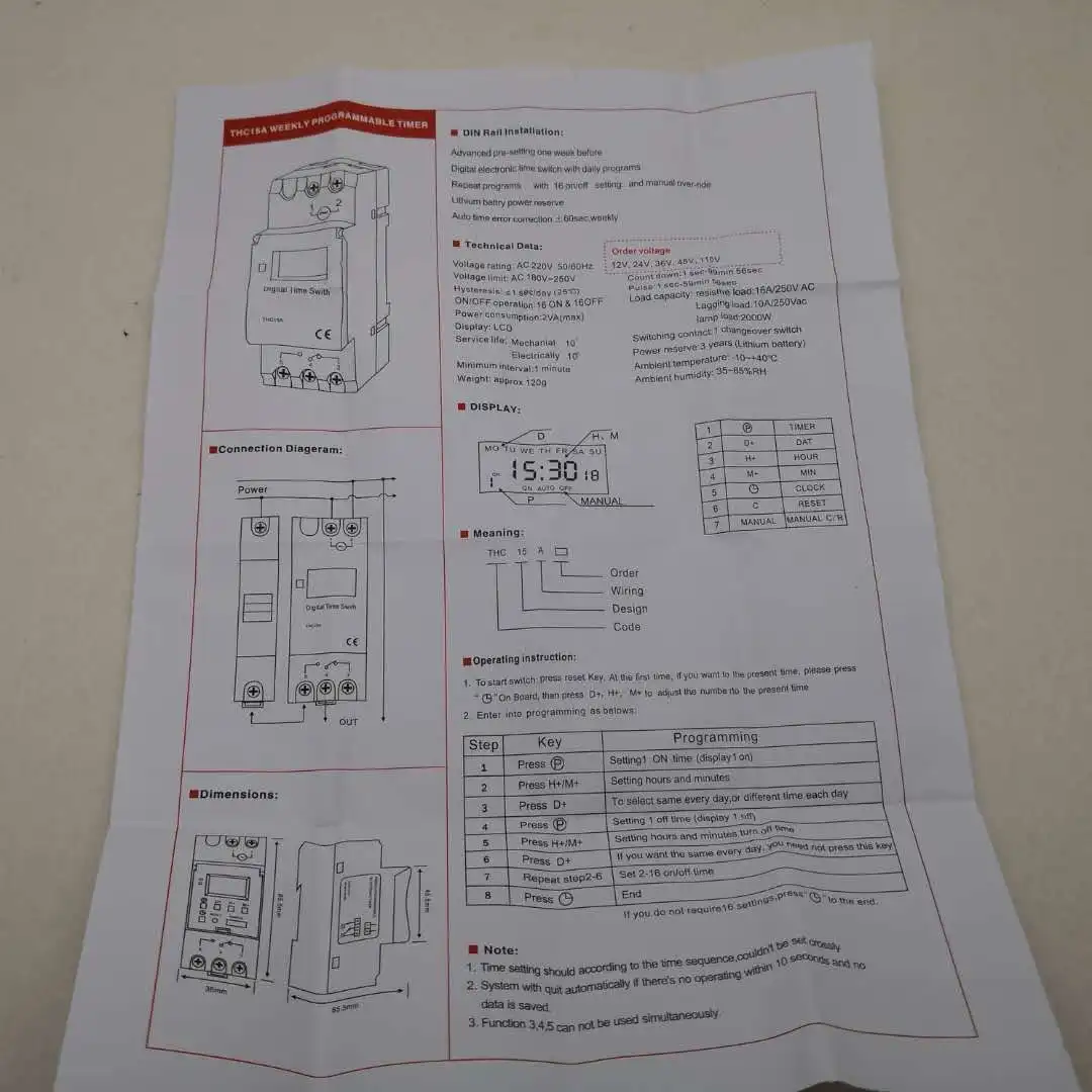 THC-15A 12 V 24 V 36 V 48 V 110 V 220 V микрокомпьютерный таймер управления реле времени контроллер DZ47 рельса таймера THC 15A