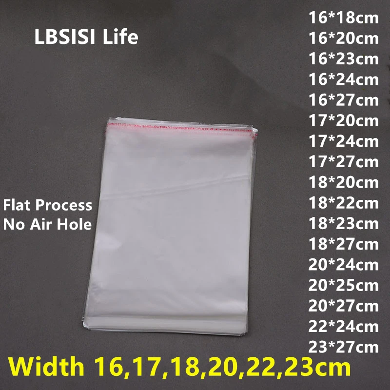 Прозрачные пластиковые пакеты LBSISI Life 100 шт. самоклеящиеся закрывающиеся