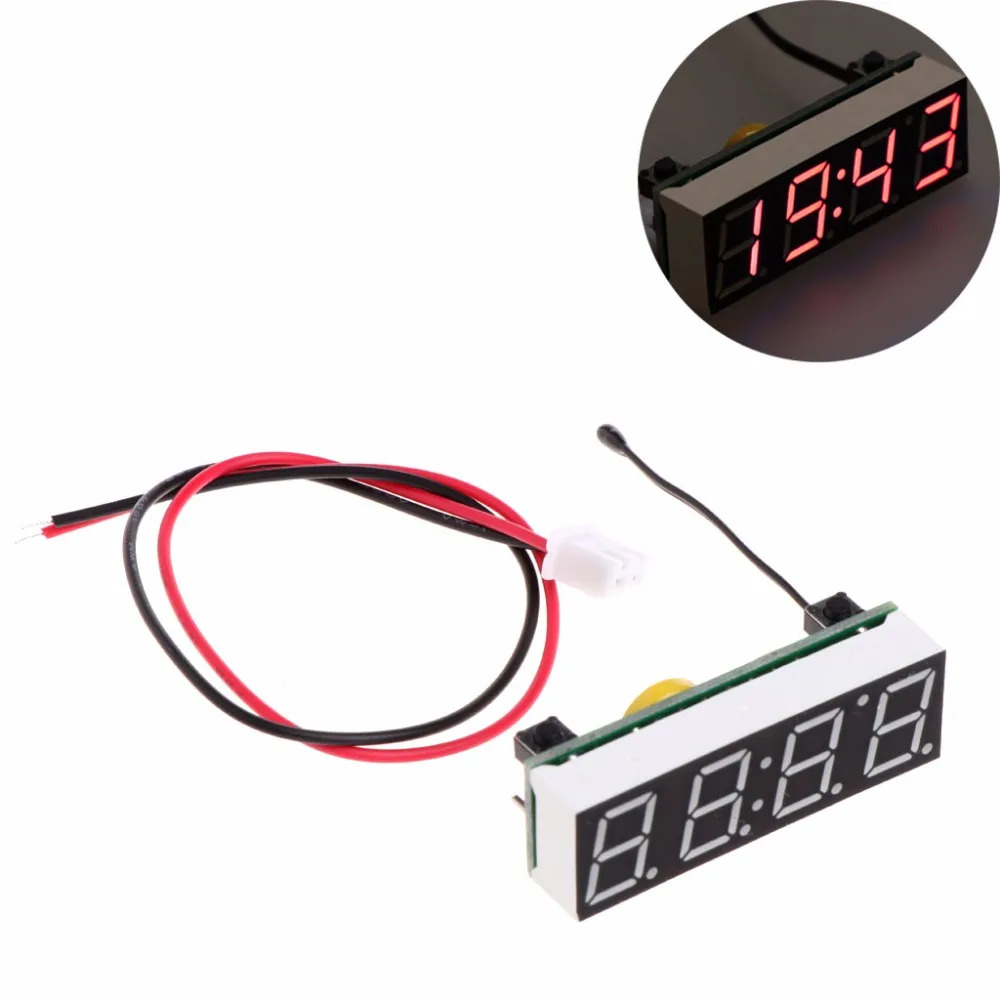 Цифровой термометр автомобиль 3 в 1 светодиодный DIY цифровые часы температура напряжение модуль электронный DC 5~ 30 в
