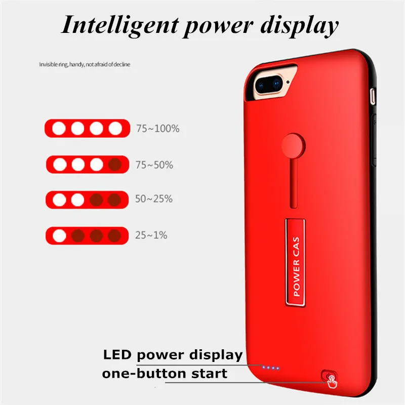 4000/5000 мАч для iPhone 8/7/6s/6 Plus Расширенный телефон батарея мощность чехол X/8/7/6s/6