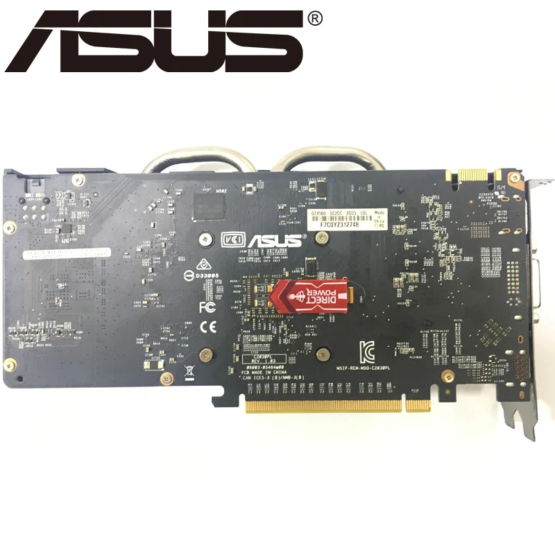 Видеокарта ASUS GTX 960 2 Гб 128 бит GDDR5 видеокарты для nVIDIA VGA карты Geforce GTX960 HDMI GTX 750 Ti 950 1050 1060 б/у