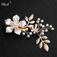 miallo handmade gold color flower hair clips wedding hair ornaments headpieces jewelry accessories for women