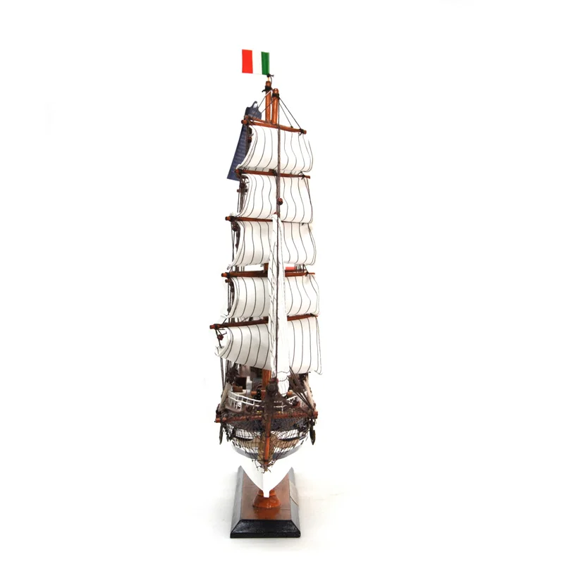 LUCKK 65 см AMERIGO VESPUCCI деревянная модель парусной лодки современный домашний интерьер украшения аксессуары ручной работы корабль игрушки орнамент