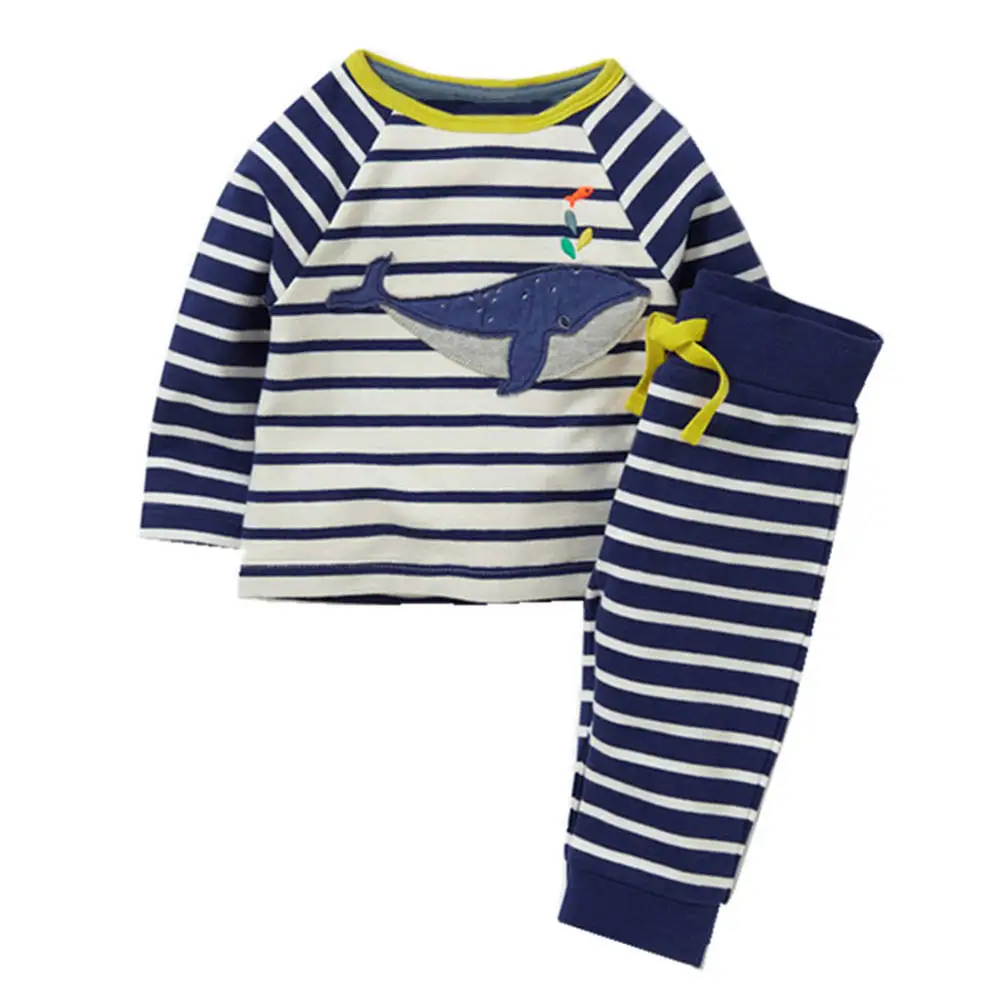 Littlemandy Tops+Pants 2pcs Boy Robot Applique Clothing Set Children Sports Suits Kids Fashion Autumn 2019 Baby Clothes Outfits |