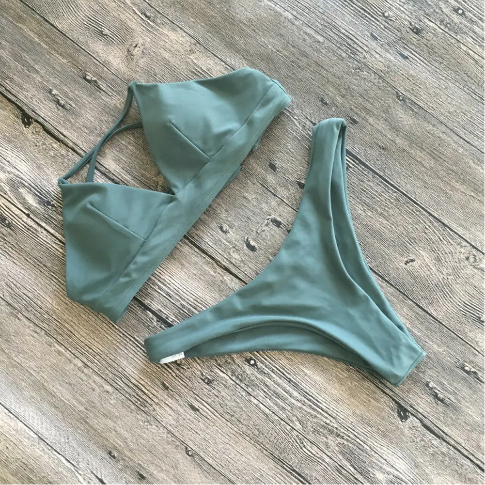 

Women Bandeau Bandage Bikini 2019 Set Padded Set Brazilian Swimwear Swimsuit Low Waist